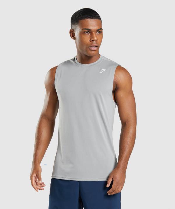 Panske Tricka Gymshark Arrival Sleeveless Siva | LU9643805